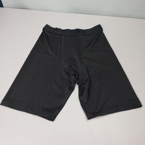 3/$15 Aeroline solid black spandex high waist fitness shorts womans size XL